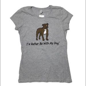 Pitbull I’d rather be with my dogs gray Large